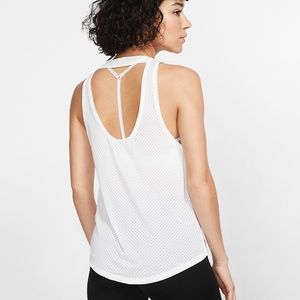 Nike white mesh breath workout tank top